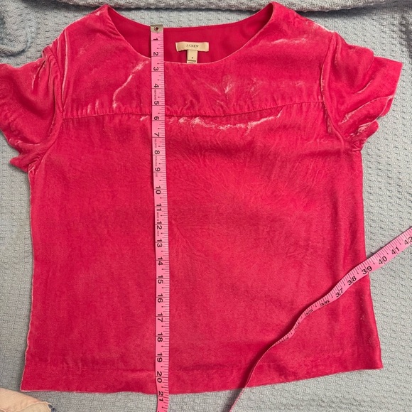 J. Crew Hot Pink Velvet T-Shirt Blouse - Women’s 4 - Picture 5 of 7